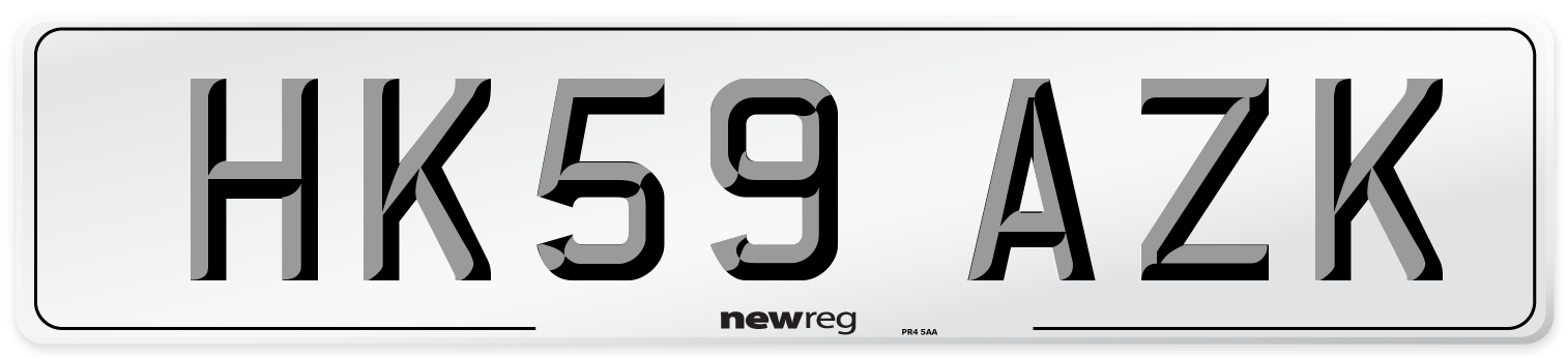 HK59 AZK Number Plate from New Reg